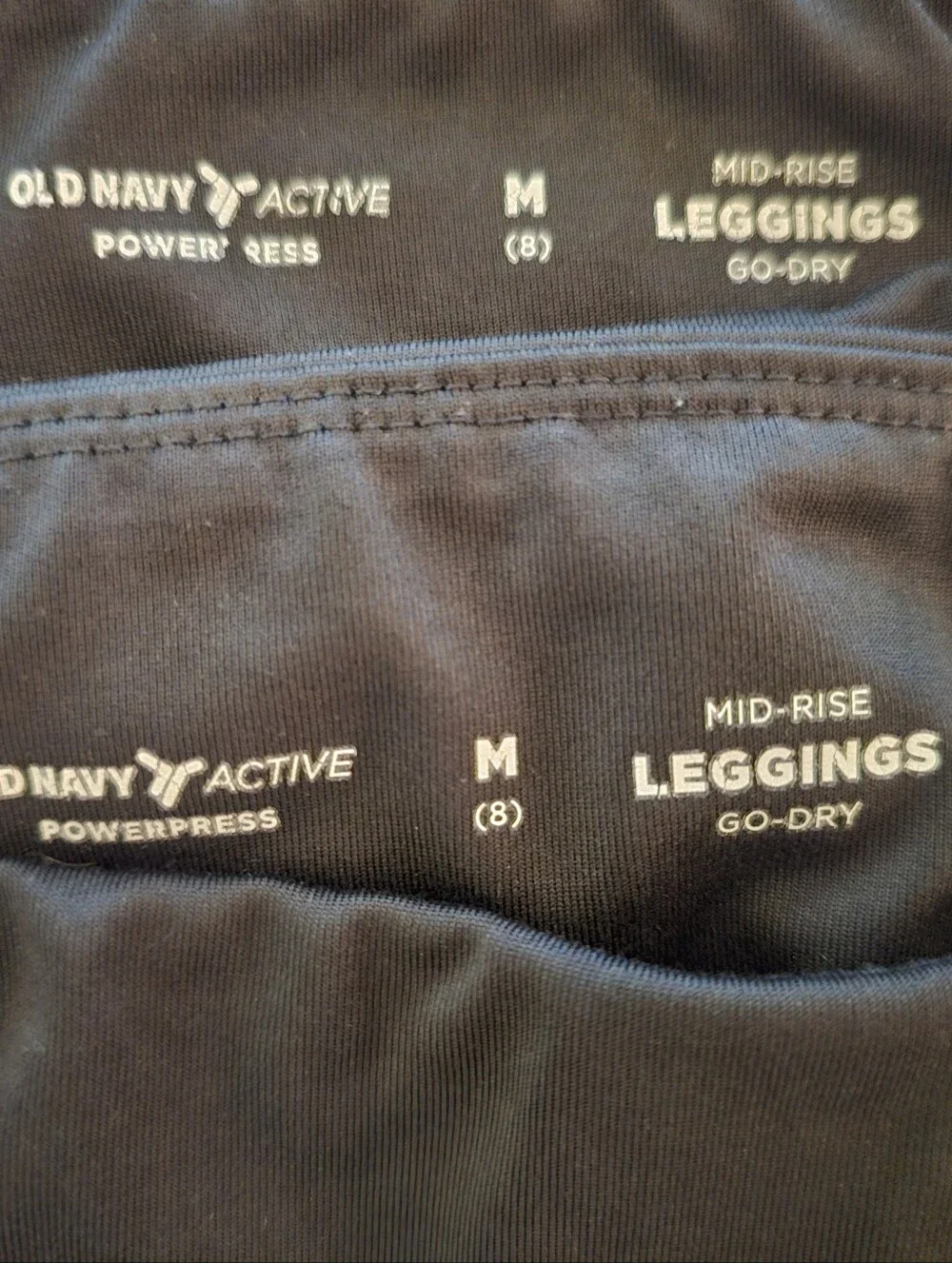 Lot of 2 Girls Old Navy Active Powerpress Mid Rise Leggings Black Size M (8)